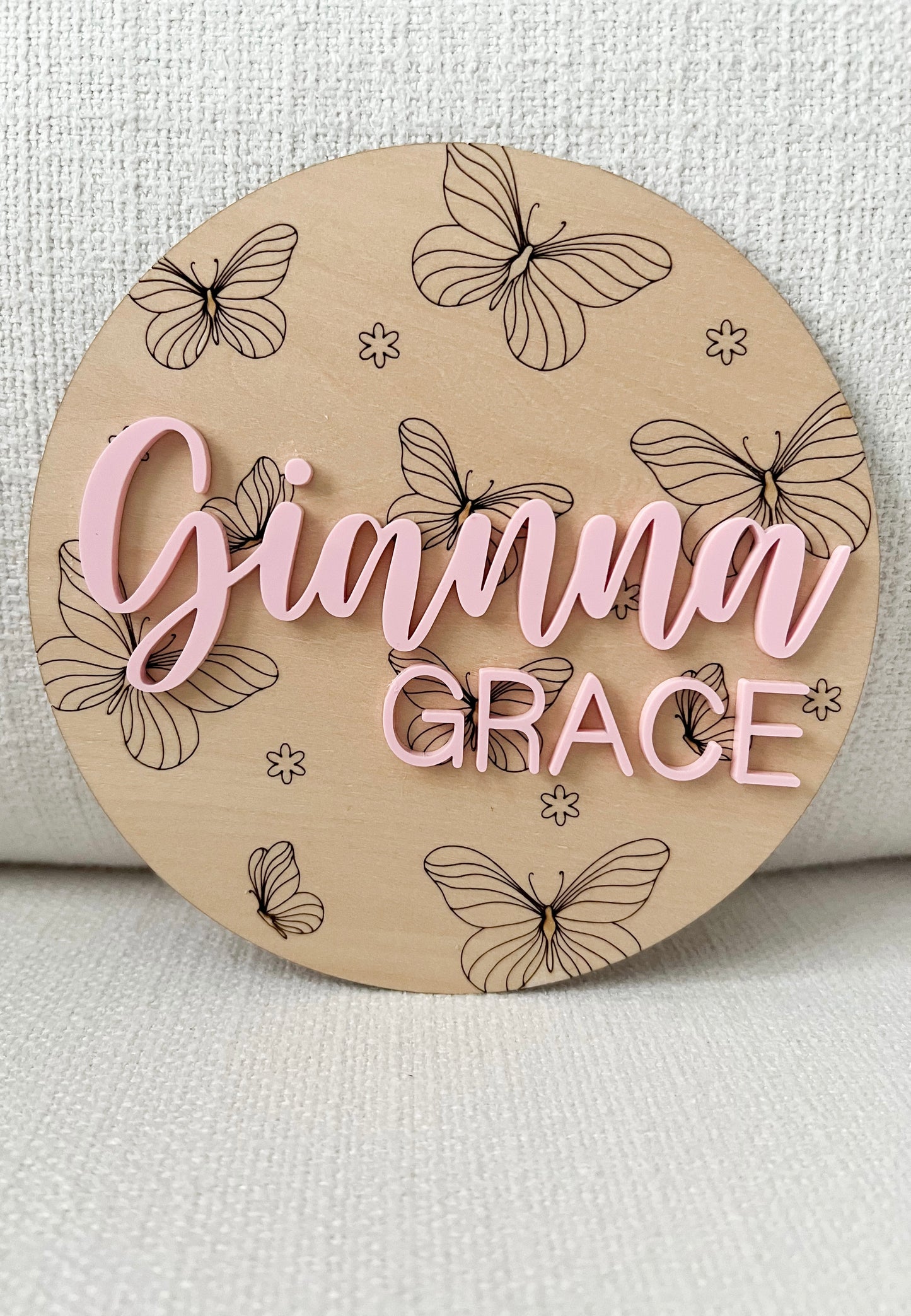 Butterfly name plate
